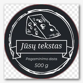 Sūrio pakuotės etiketės šablonas