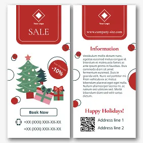 Template of a flyer with a New Year's promotion